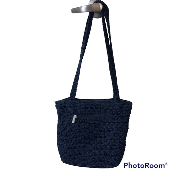 The Sak Handbags - The Sak Navy Blue Crochet Shoulder Bag